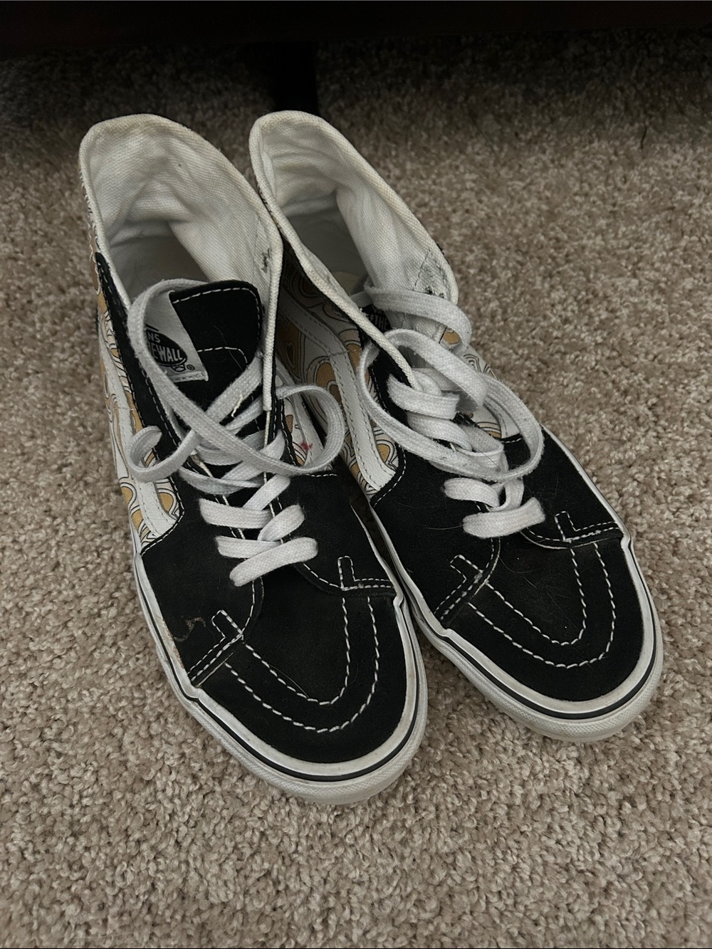 Vans Black High-Top Sneakers with Yellow Accent